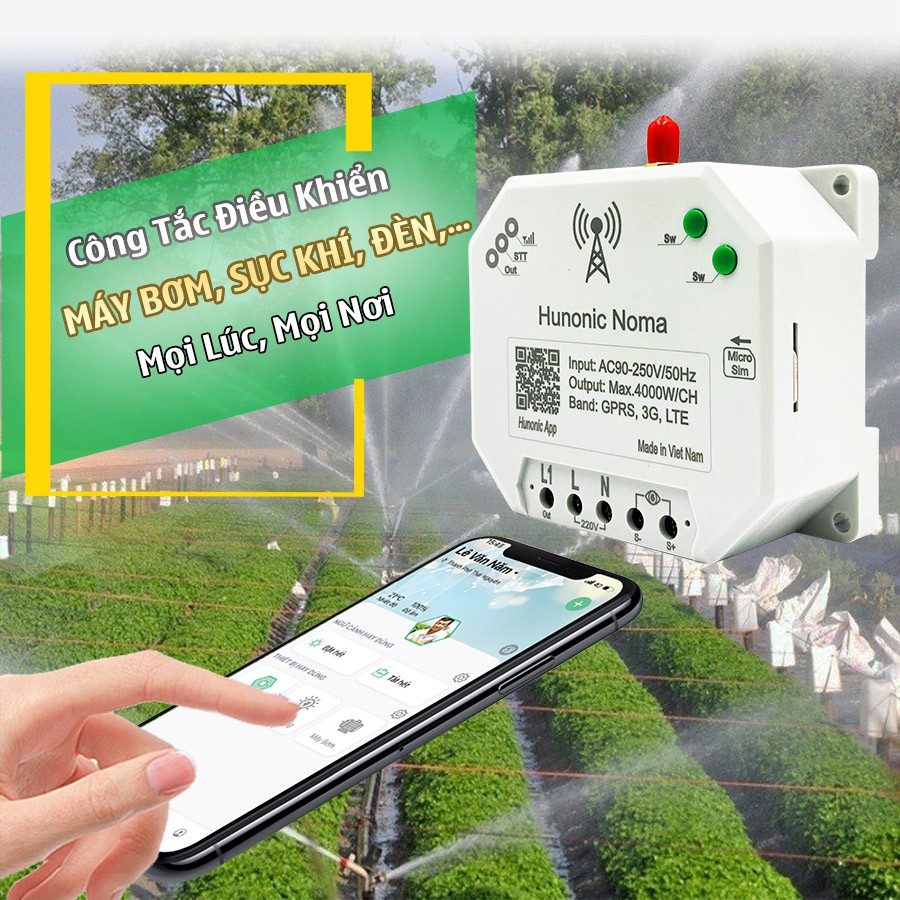 Công Tắc Noma - Điều khiển mọi thiết bị từ xa qua điện thoại dùng Sim│Điều khiển không cần Wifi│ Hàng Việt Nam Giá Tốt.