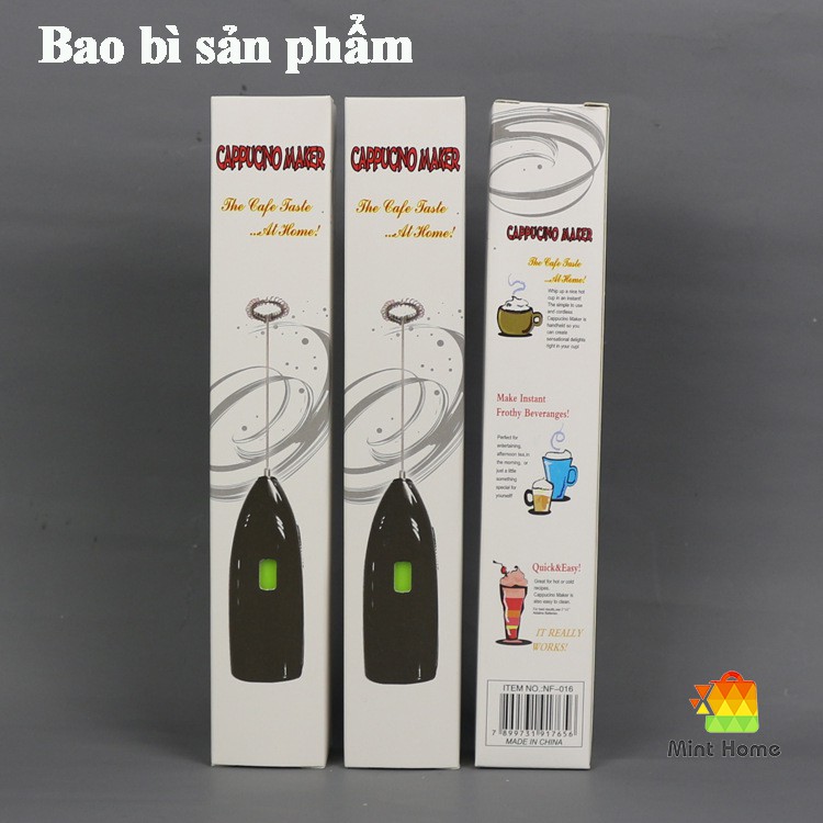 Máy tạo bọt cà phê cầm tay mini pha chế tiện lợi - cây đánh trứng, đánh kem, cafe, trà sữa tự pha di động sử dụng pin 2A