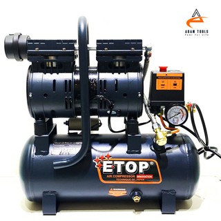 Máy nén khí sạch mini bình 9L ETOP - nén khí chống ồn - Nén khí không dầu lên hơi nhanh
