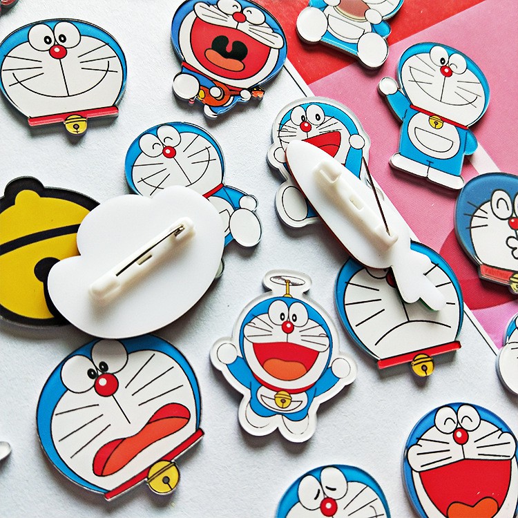 Huy Hiệu, Ghim Cài Áo Nhựa Hình Doraemon, Đô Rê Mon Hoạt Hình Đáng Yêu