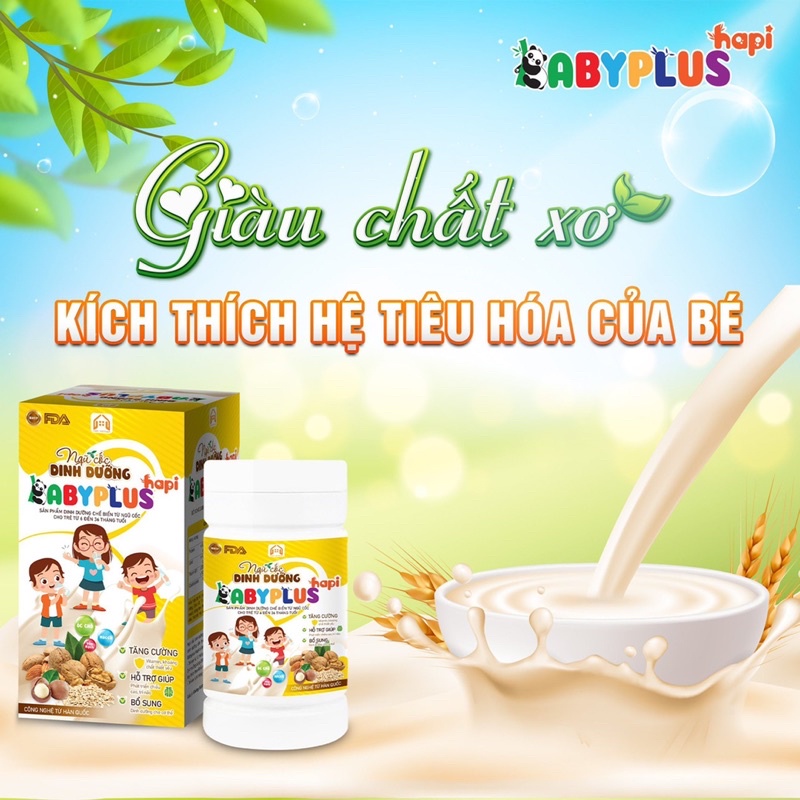 Ngũ Cốc Dinh Dưỡng Babyplus - Hapi, Giúp Tăng Cân, Tăng Chiều Cao ,Vitamin, Hết Táo Bón (Tặng Kèm Tinh Dầu Giảm Ho ,Cảm)