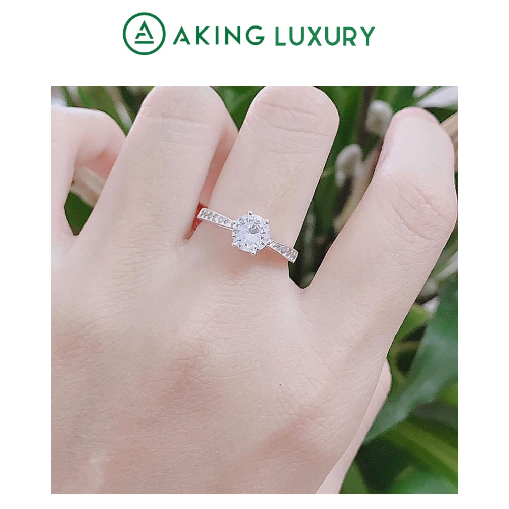 Nhẫn nữ AKING LUXURY AK06 cao cấp, Nhẫn Bạc Nữ đính đá nhiều màu. Nhẫn nữ mới nhất 2021