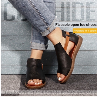 Giày sandals hở mũi đế bệt phong cách thời trang sành điệu cho nữ