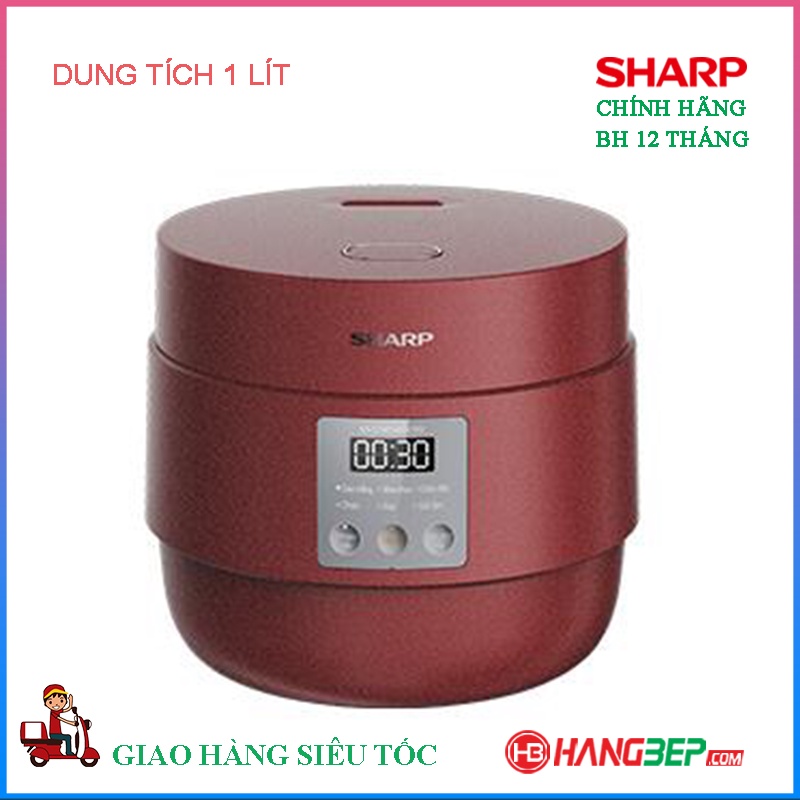 Nồi cơm điện Sharp KS-COM100DV-RD 1 Lít - Hàng chính hãng bảo hành 12 tháng toàn quốc