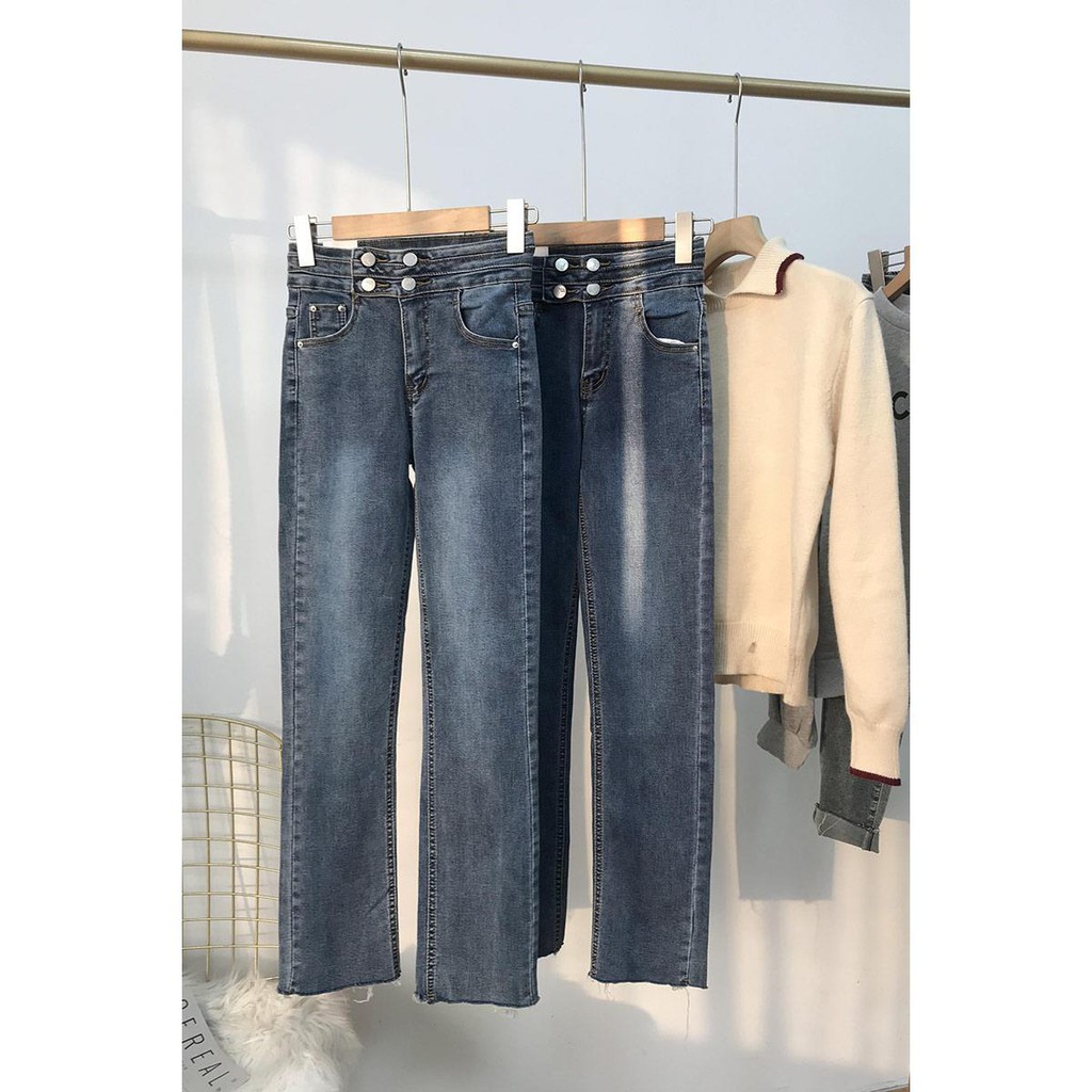 Quần Jeans Cạp Cao Màu Xanh Nhạt 0.42kg K # 10 | BigBuy360 - bigbuy360.vn