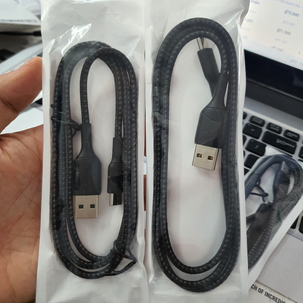 Cáp Sạc Nhanh Belkin USB - Type C Chính Hãng, Chất Liệu Dù Bền, Dài 1m