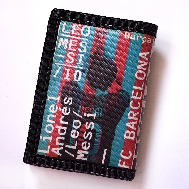 Ví Gấp Ba Khúc Vải canvas Siêu Mỏng Có Khóa Kéo Phong Cách Thể Thao Cho Nam