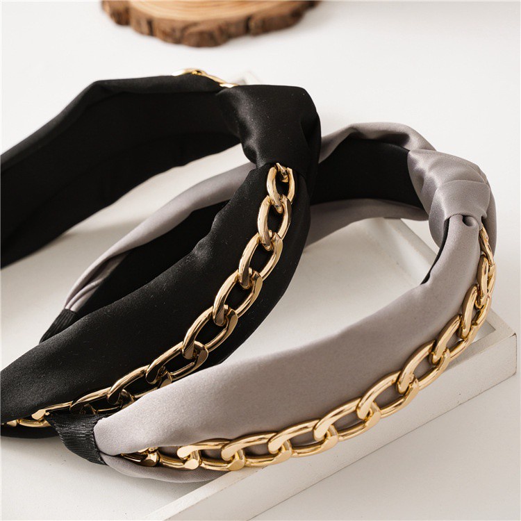 Băng Đô Vải Bản Rộng Thắt Nút Màu Sắc Thời Trang Xuân Hè