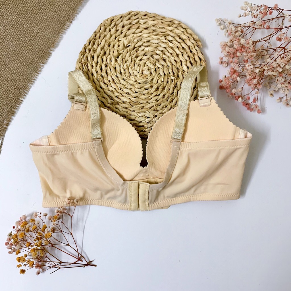 Áo lót nữ su đúc không gọng định hình đệm dày 2cm nâng đẩy ngực chống trượt chống sa trễ (V-08A)