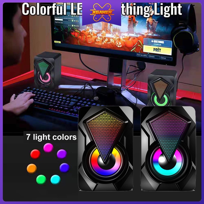 Loa Usb X2 D1 Có Đèn Led Rgb Cho Máy Tính / Điện Thoại