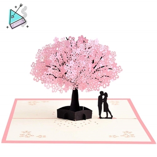 Thẻ In Hình Cây Hoa Anh Đào Cho Cặp Đôi
