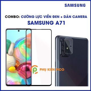 Kính cường lực Samsung Galaxy A71 viền siêu mỏng và Dán camera Samsung A71 combo