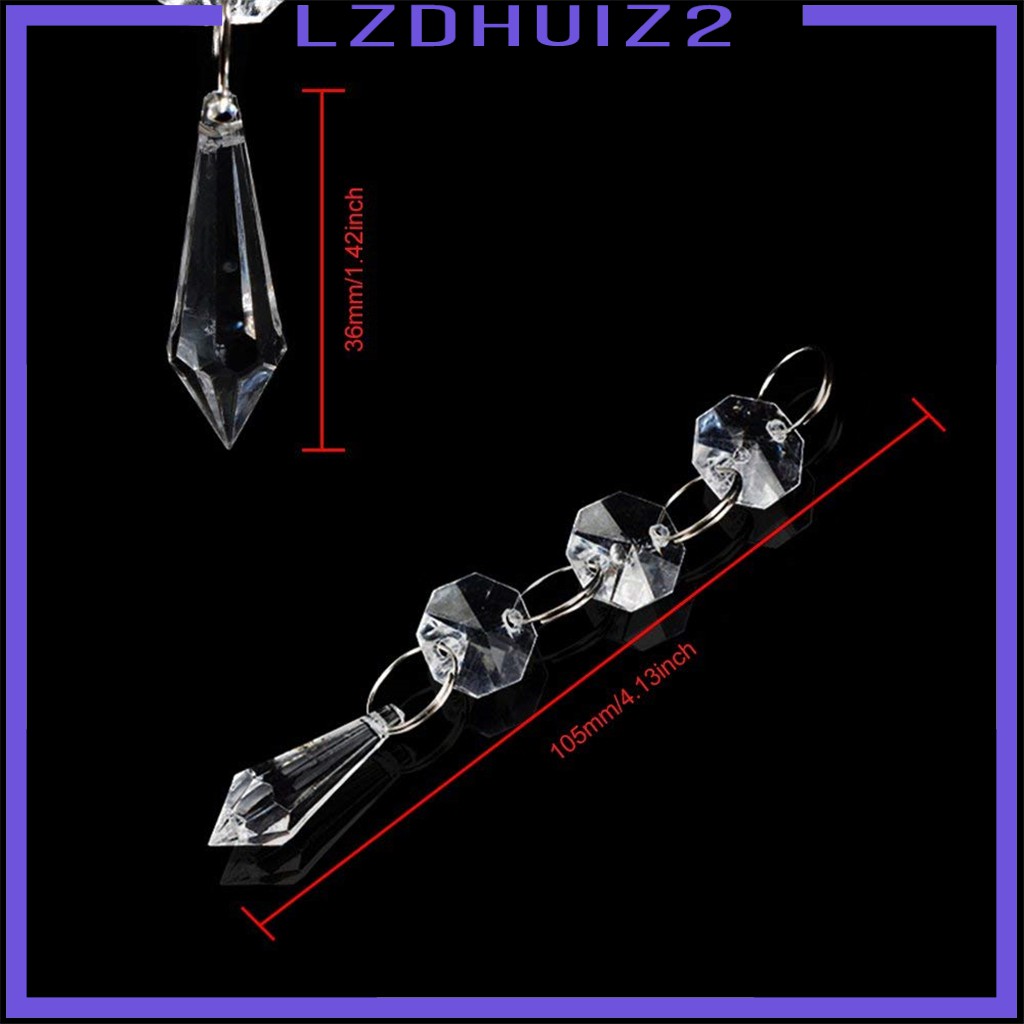 [Lzdhuiz] Set 10 Hạt Pha Lê Giọt Nước Trang Trí Cây Thông Noel Les Fleurs