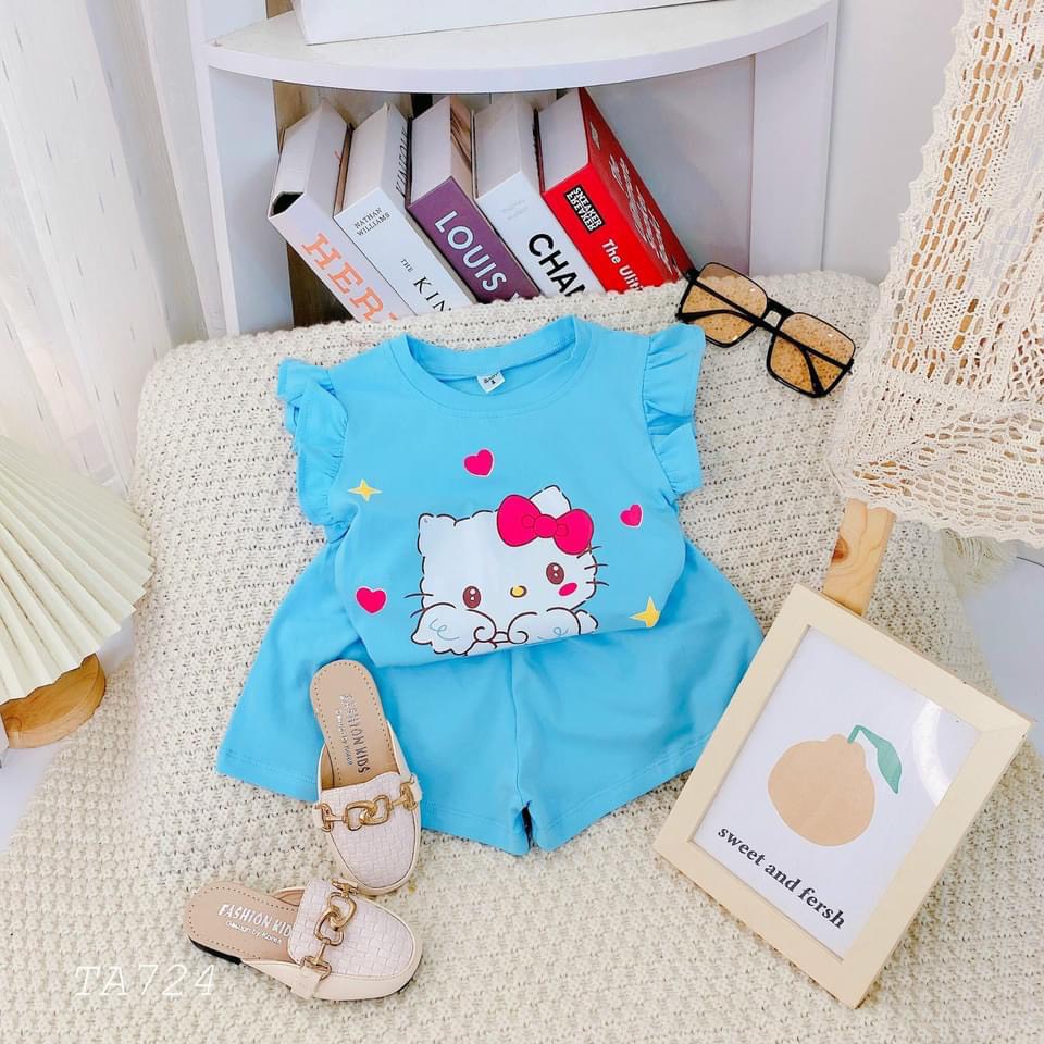 [MẪU HÈ] BỘ CÁNH TIÊN BÈO NHÚN KITTY SIÊU ĐÁNG YÊU CHO BÉ 7-18KG. VIDEO THẬT. XƯỞNG MAY BIBO