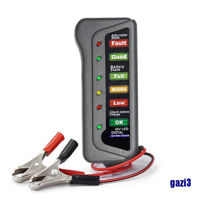 Thiết Bị Kiểm Tra Pin Kỹ Thuật Số 6 Đèn Led 12v Chuyên Dụng Cho Xe Hơi