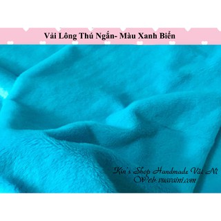 Vải Lông Thú Ngắn Màu Xanh Biển dùng làm thú bông, gối handmade, áo khoác lông, thảm ngủ cho thú cưng, cây cào cat tree