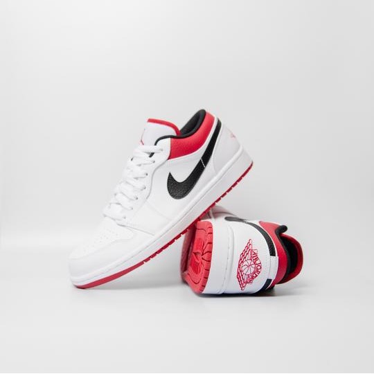Giày Jordan 1 Chính Hãng FREESHIP Nike Air Jordan 1 Low White University Red- Giày JD1 Cổ Thấp Auth- Simple Sneaker