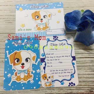 10 thiệp mời sinh nhật Chó xanh cho bé trai tuổi Tuất