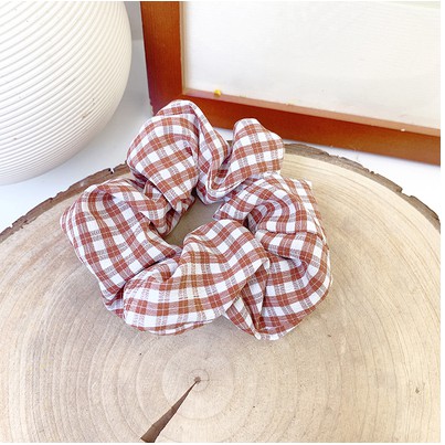 [Mã 151FASHIONSALE1 giảm 10K đơn 50K]Scrunchie Co Giãn Họa Tiết Caro Thời Trang Cho Nữ
