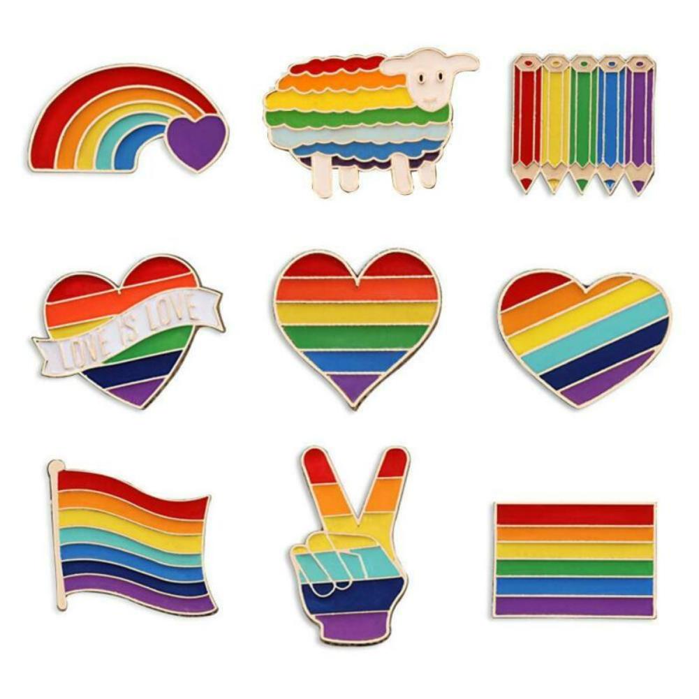 Huy Hiệu Cài Áo Hình Cầu Vồng Lgbt x1 P7I6