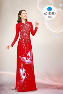 Vải áo dài in hình con hạc