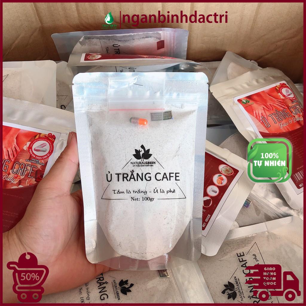 (100gr) Ủ TRẮNG CAFE THIÊN NHIÊN (dùng cả face và body) mẫu mới nhất tắm trắng cafe