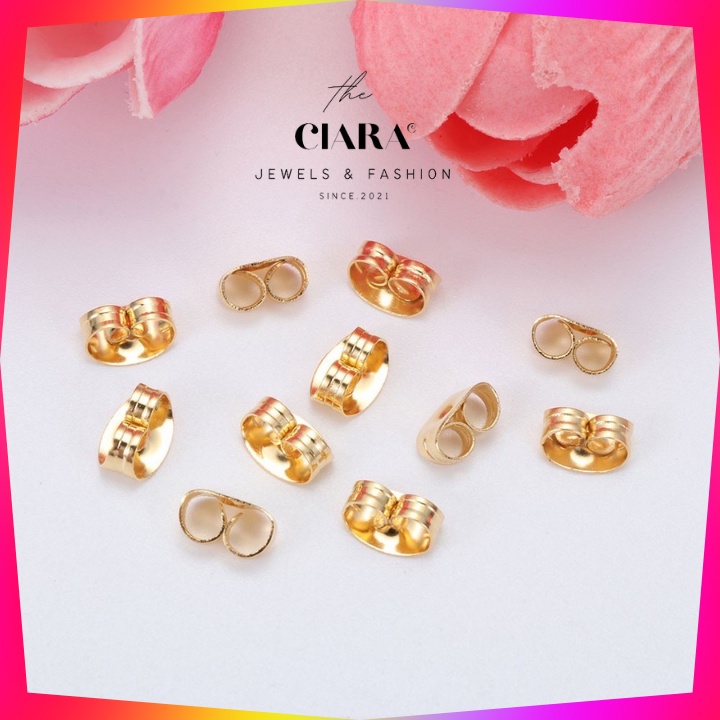 ❌𝙎𝙄𝙀̂𝙐 𝙎𝘼𝙇𝙀❌ Chốt Khuyên Tai Bông Tai Màu Vàng, Trắng Bền Dễ Tháo Ciara