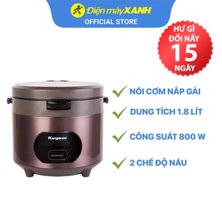 Mua  Mã ELHADEV giảm 4% đơn 300K  Nồi cơm nắp gài Kangaroo KG18R2 1.8 lít