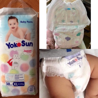 38 XL Bỉm quần Yokosun Nhật cao cấp 38 XL,38L