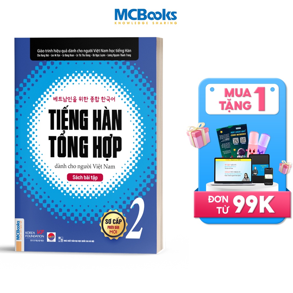 Sách - Sách Bài Tập Tiếng Hàn Tổng Hợp Dành Cho Người Việt Nam Sơ Cấp 2 - Có Giải Đáp Chi Tiết