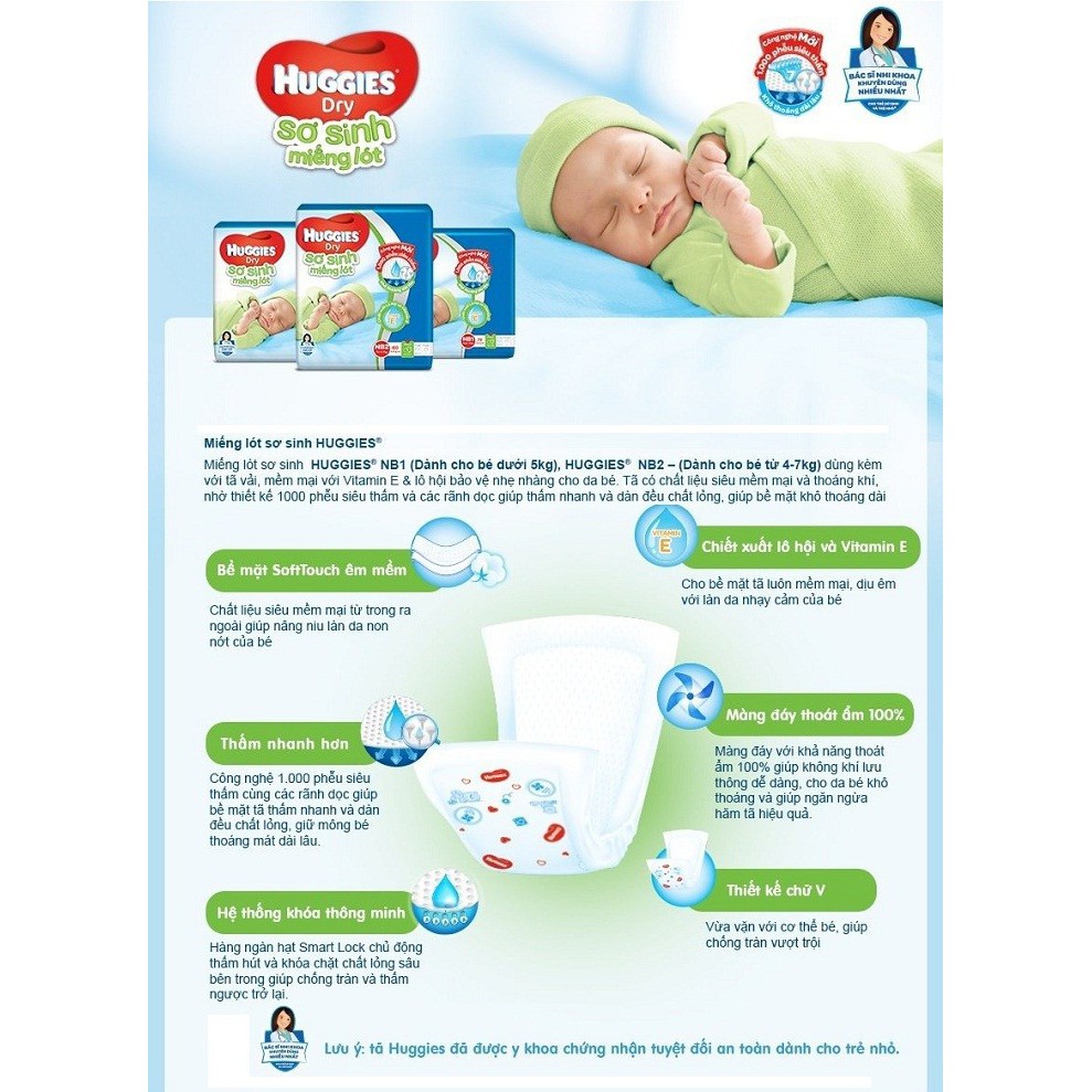 Miếng lót sơ sinh Huggies NB1 56