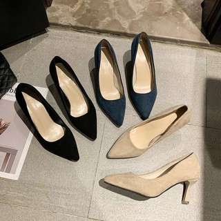 [ ODER ] Giày cao gót da lộn BIGSIZE   (33-43)