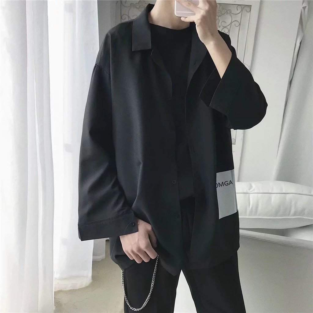 Áo Sơ Mi Tay Dài Phong Cách Retro Harajuku Cho Nam | BigBuy360 - bigbuy360.vn