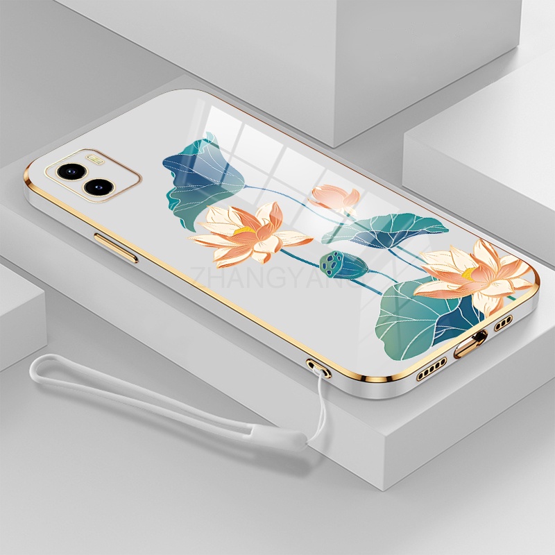 ốp lưng vivo y15a y15s ốp điện thoại vivo y15a y15s Ốp Điện Thoại TPU Dẻo Mạ Màu Họa Tiết Hoa Sen Sang Trọng