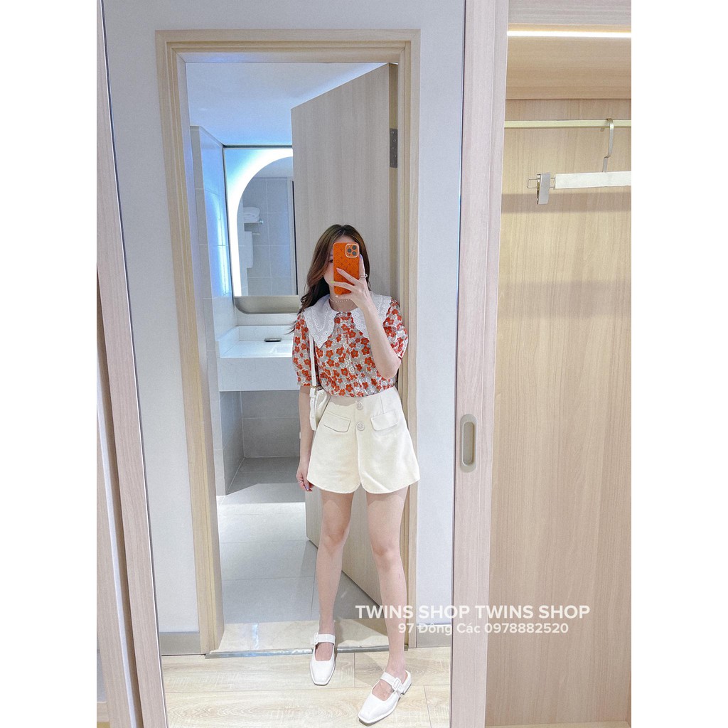 quần giả váy nắp túi 2 khuy