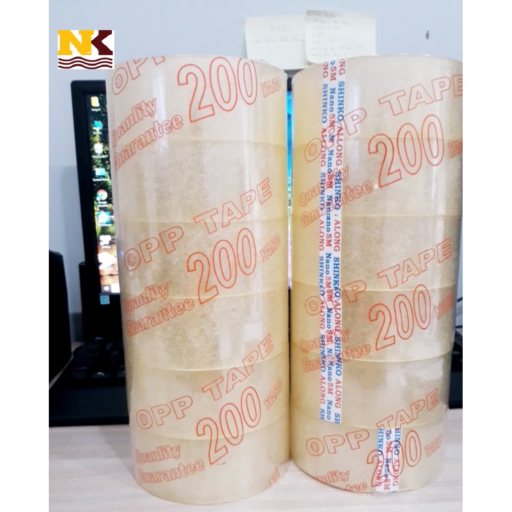 BĂNG KEO ĐÓNG HÀNG LOẠI DÀY 200 YARD, ĐỦ 2KG/CÂY (6 CUỘN)