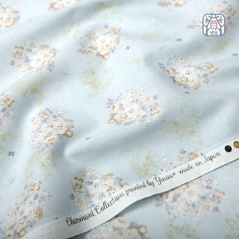 YL-32 Vải cotton 100% tự nhiên🍒YUWA🍒khổ vải 110cm, hoa nhí màu pastel - vải đẹp handmade, quilt, may quần áo