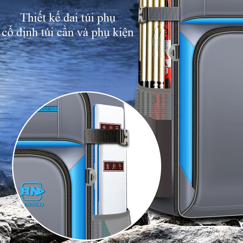 Túi Đựng Cần và phụ kiện , Balo dung tích lớn đựng ghế câu đài , Túi đựng rọng câu Bennuo chống thấm TC-16