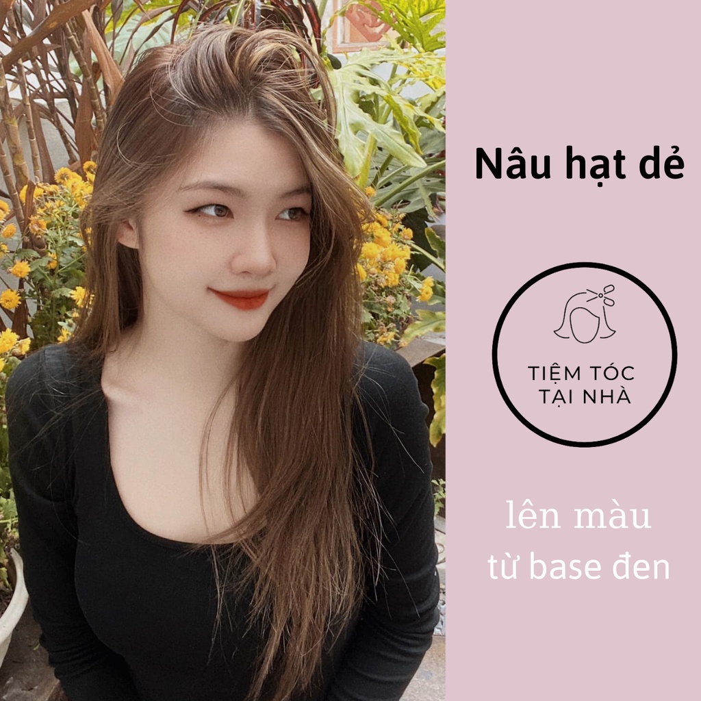 Thuốc Nhuộm Tóc Nâu Hạt Dẻ tặng kèm oxy trợ nhuộm và gang tay