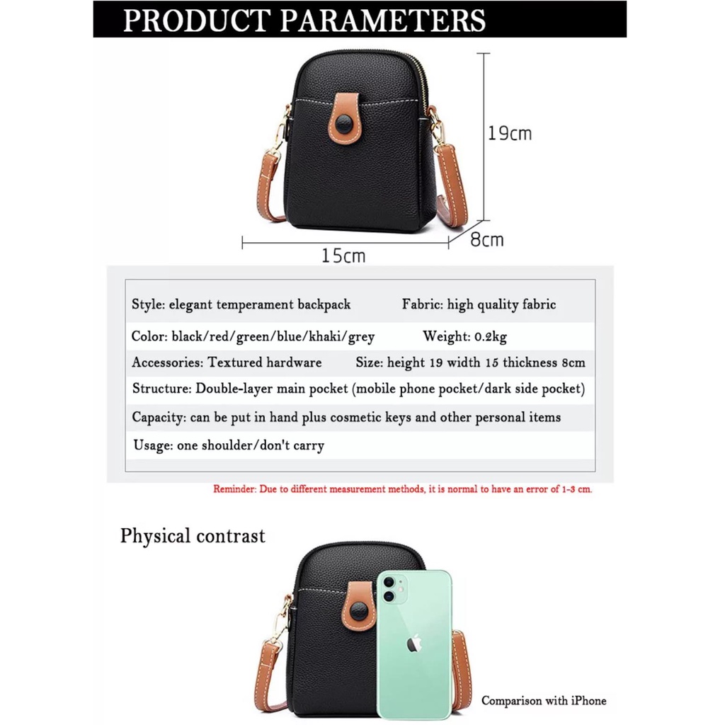 Túi Da Đeo Vai Đựng Điện Thoại Cỡ Lớn Hai Ngăn Thời Trang  Cho Nữ