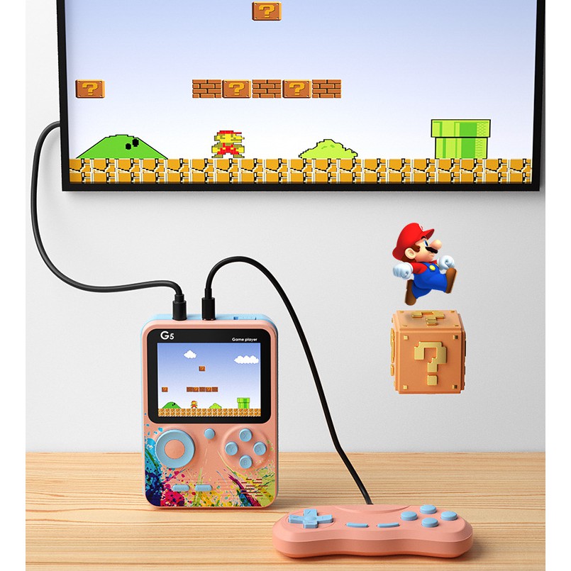 Máy Chơi Game Cầm Tay 4 Nút Intendo Cổ Điển Tích Hợp 500 Game Tặng Kèm Tay Cầm 2 Người Chơi Kết Nối Tivi