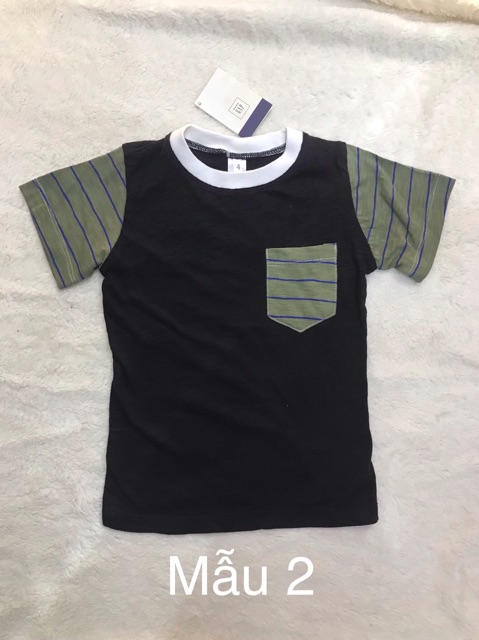 Áo thun cộc tay bé trai phối màu