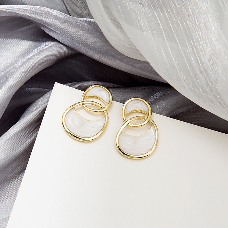 Ocean blue brown Bông Tai Kim Xỏ Lỗ Cá Tính Dành Cho Nữ