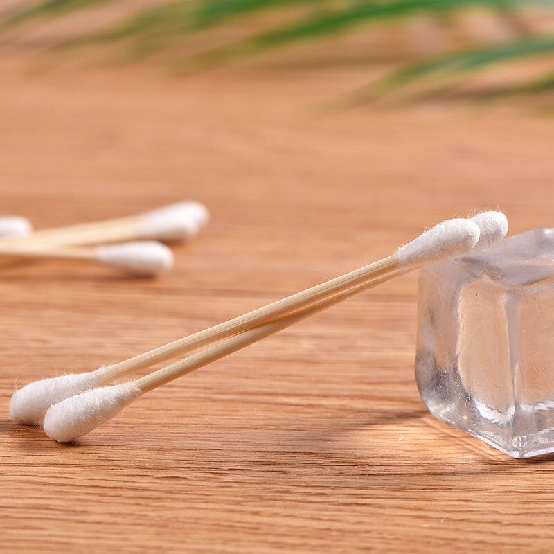 Hộp 30-100 Tăm Bông cotton Hai Đầu Thân Gỗ Dùng Cho Trang Điểm Em Bé