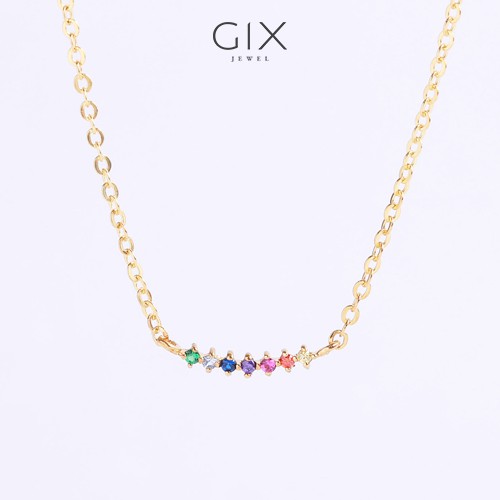 Dây chuyền bạc mạ vàng cầu vồng minimalist rainbow Gix Jewel DC29