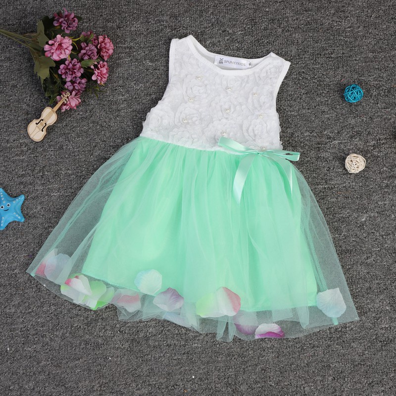 Đầm ngắn tay dáng xòe in hình chuột Mickey đáng yêu cho bé gái