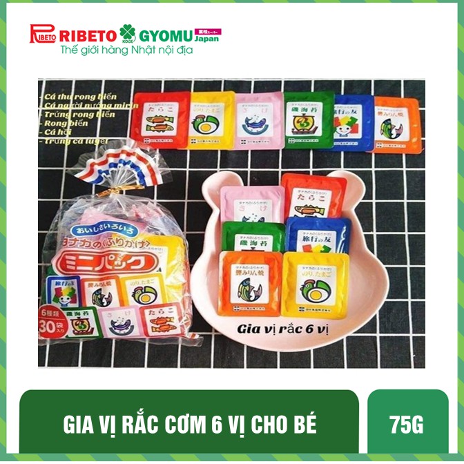 GIA VỊ RẮC CƠM TANAKA FOOD 6 VỊ 30 GÓI 75G - NHẬT BẢN