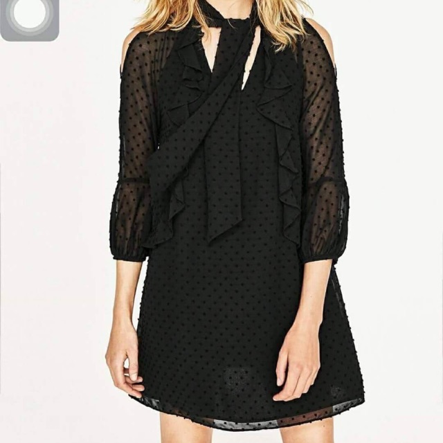 Váy zara buộc nơ cổ
