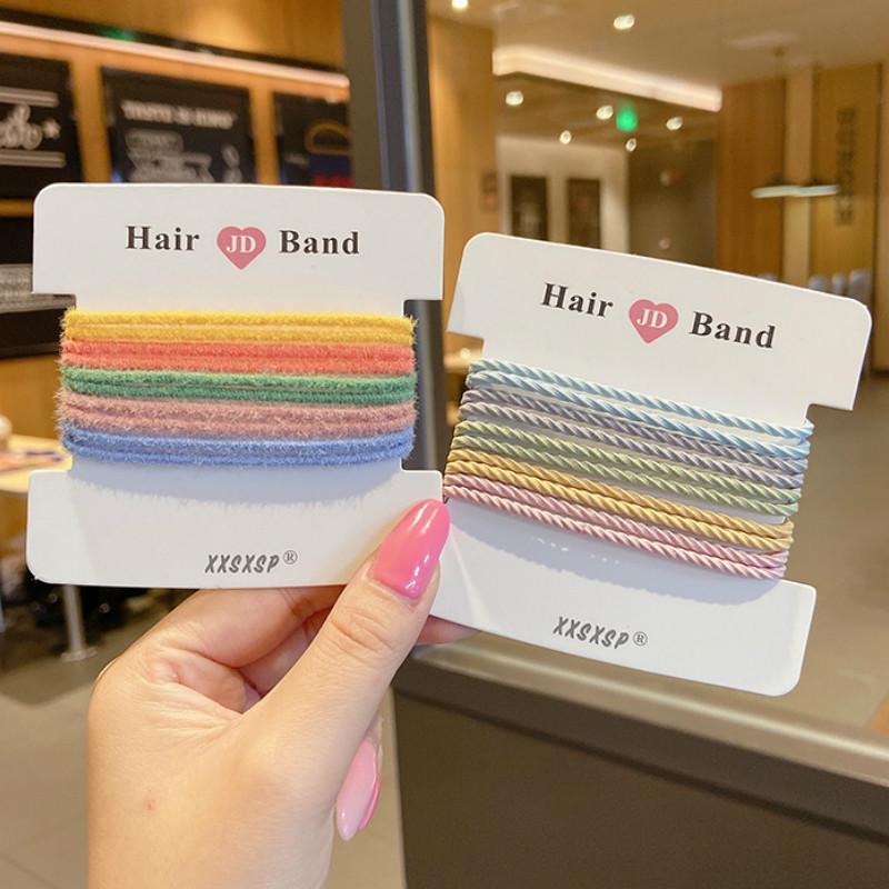 Dây Buộc Tóc Co Giãn Màu Trơn Đơn Giản Phong Cách Hàn Quốc Cho Nữ