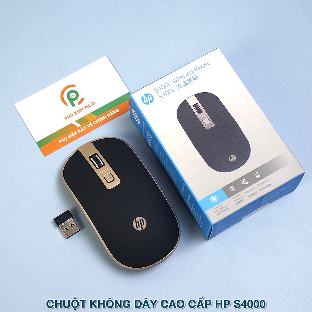 Chuột không dây Laptop HP chính hãng cao cấp - Chuột không dây Wireless văn phòng chính hãng HP S4000/S1000 Plus